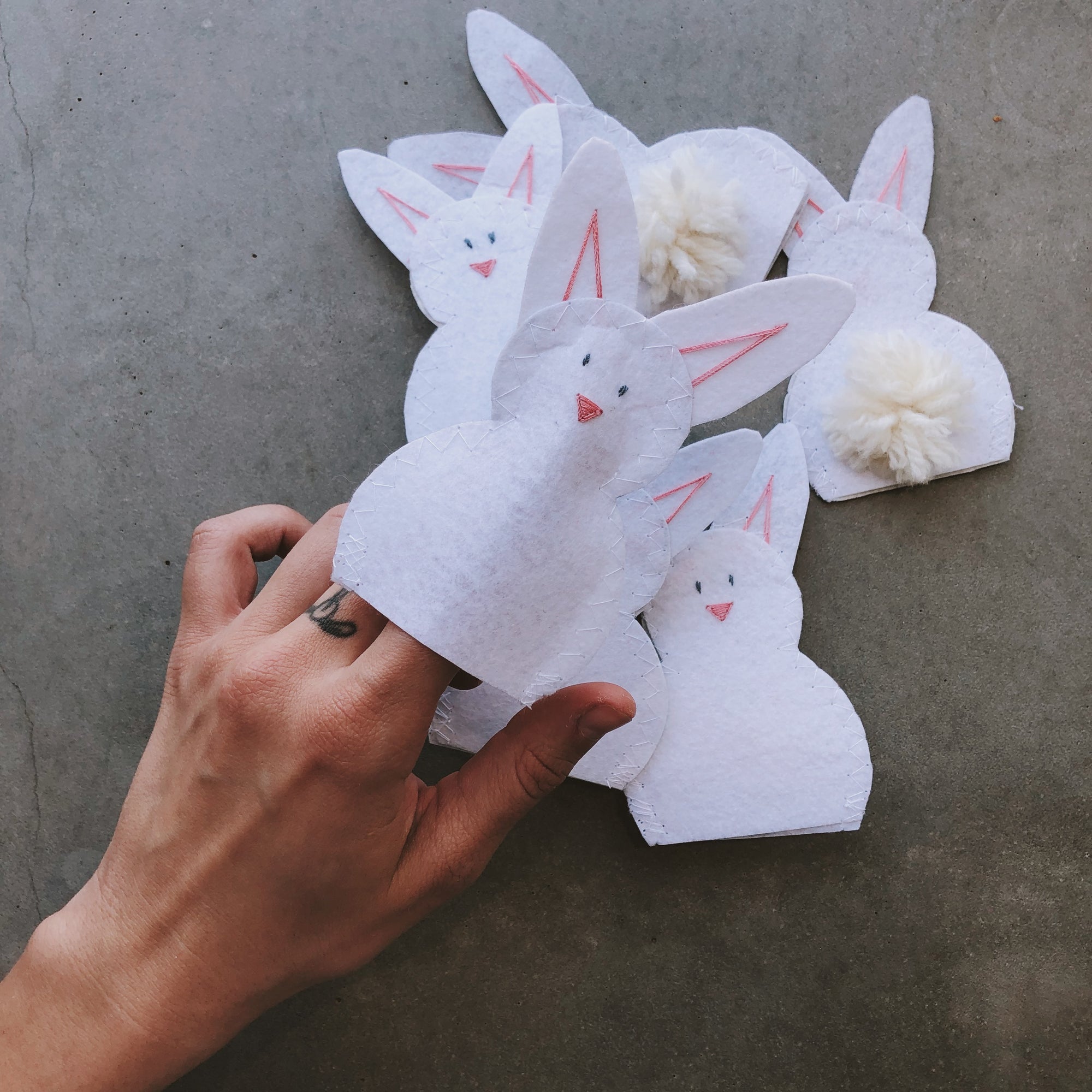 Bunny finger puppet