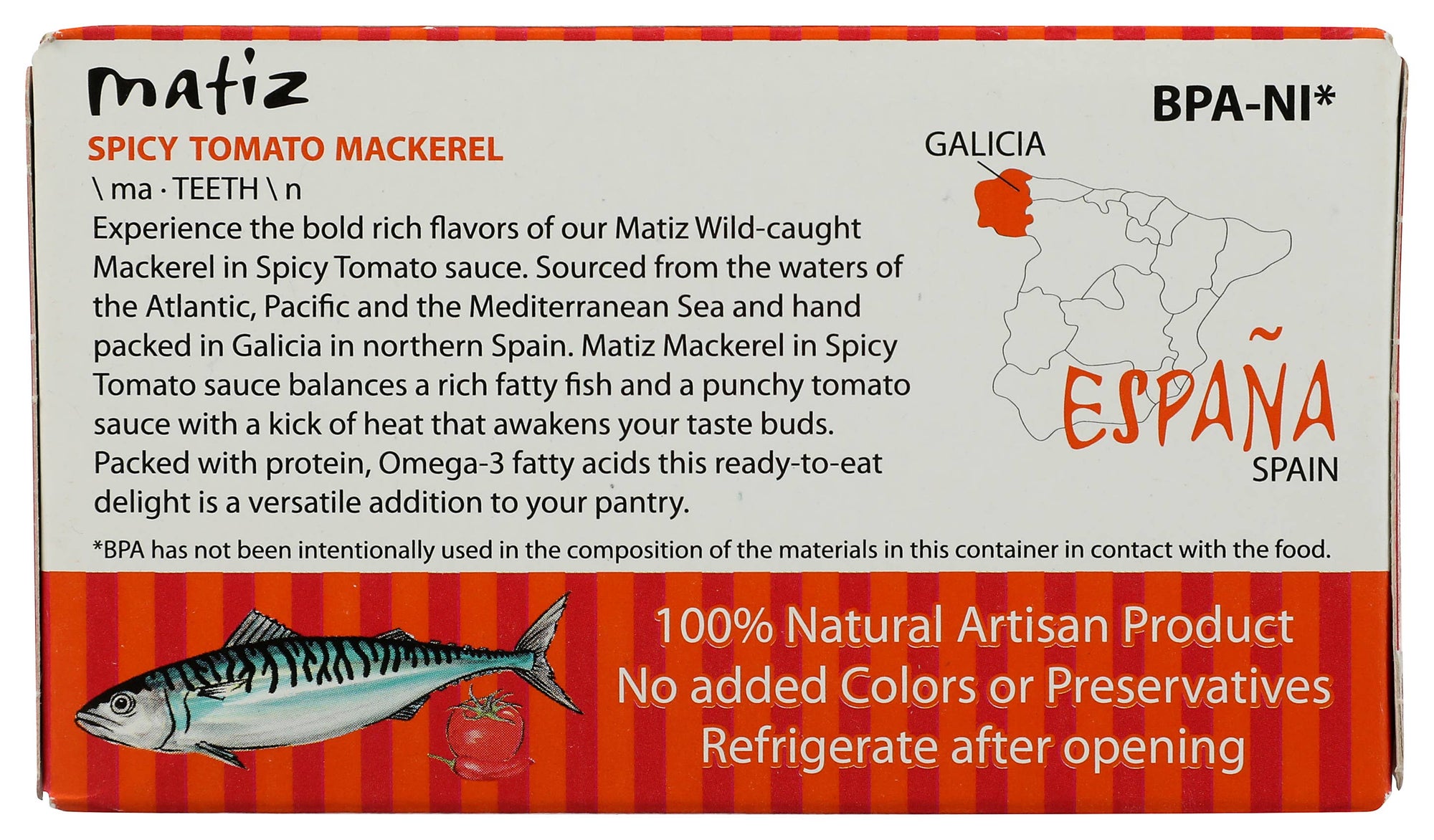 Matiz - Matiz Spicy Tomato Mackerel - 3 oz tin