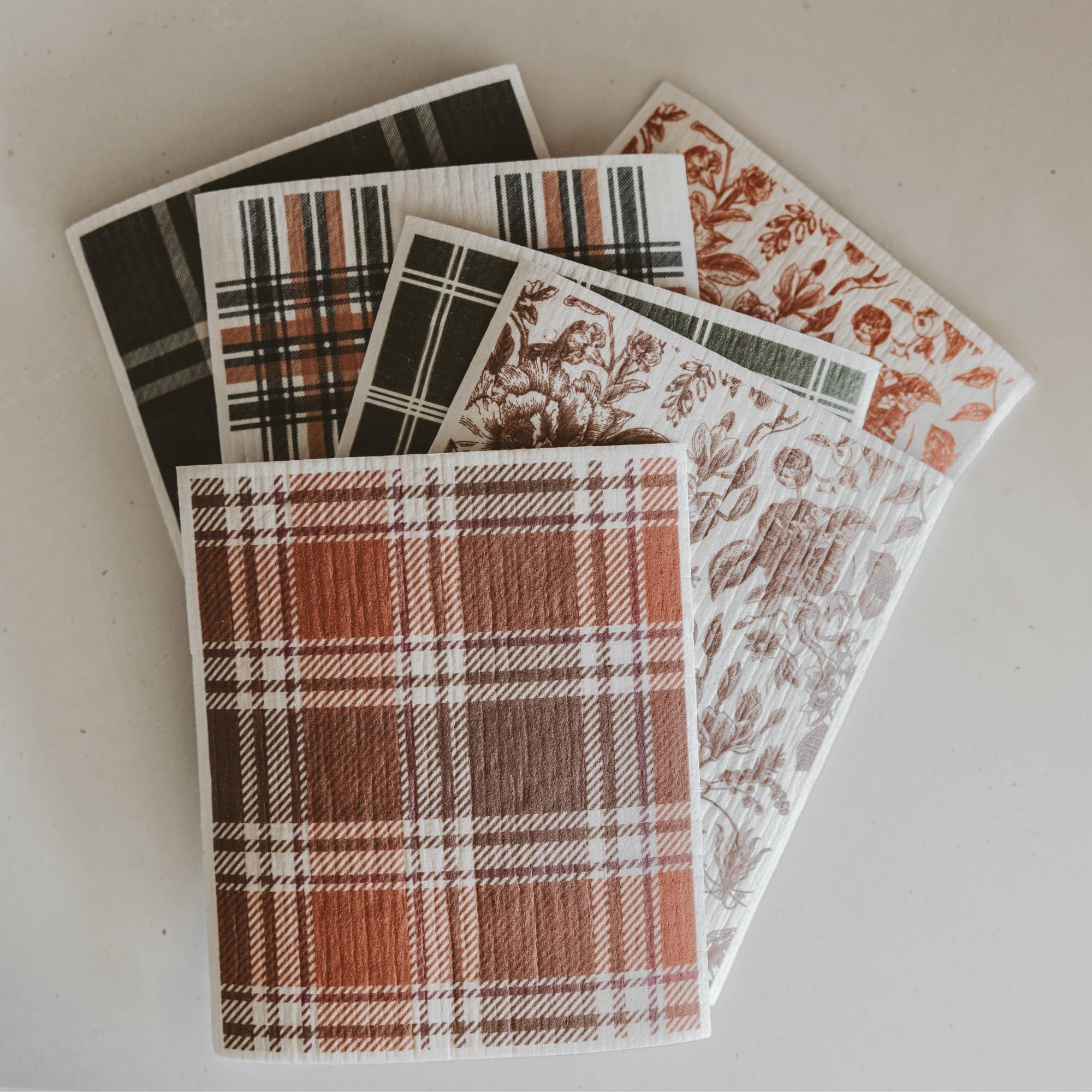Sweet Water Decor - *NEW* Fall Pattern Swedish Dishcloths, Set of 6 - Fall Decor