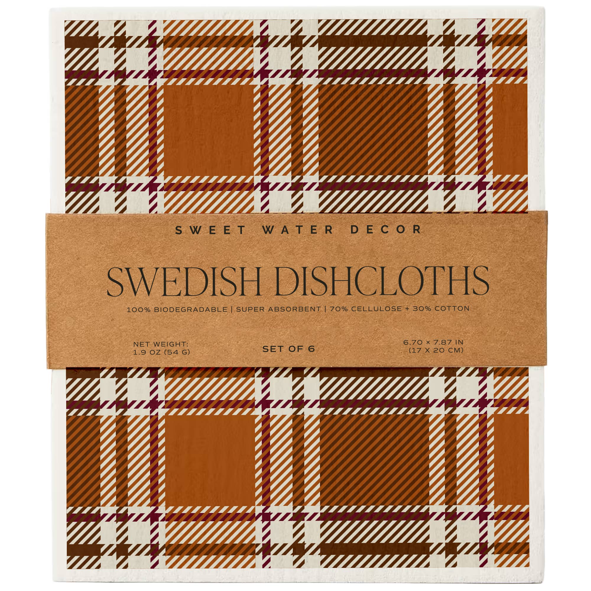 Sweet Water Decor - *NEW* Fall Pattern Swedish Dishcloths, Set of 6 - Fall Decor