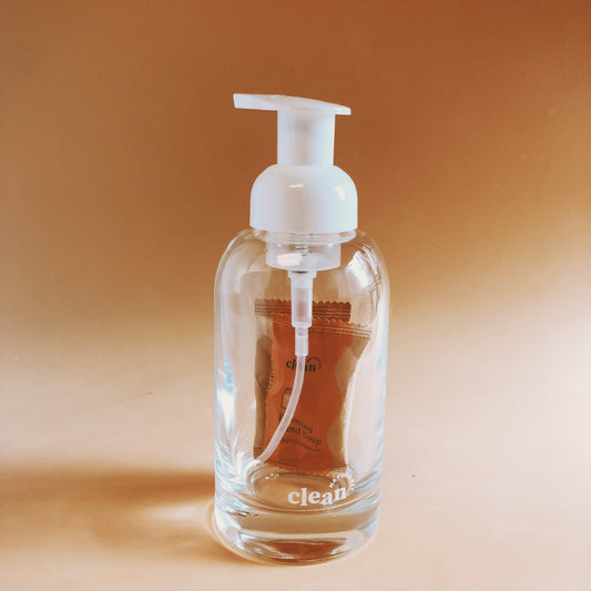 Refillable foaming hand soap starter kit