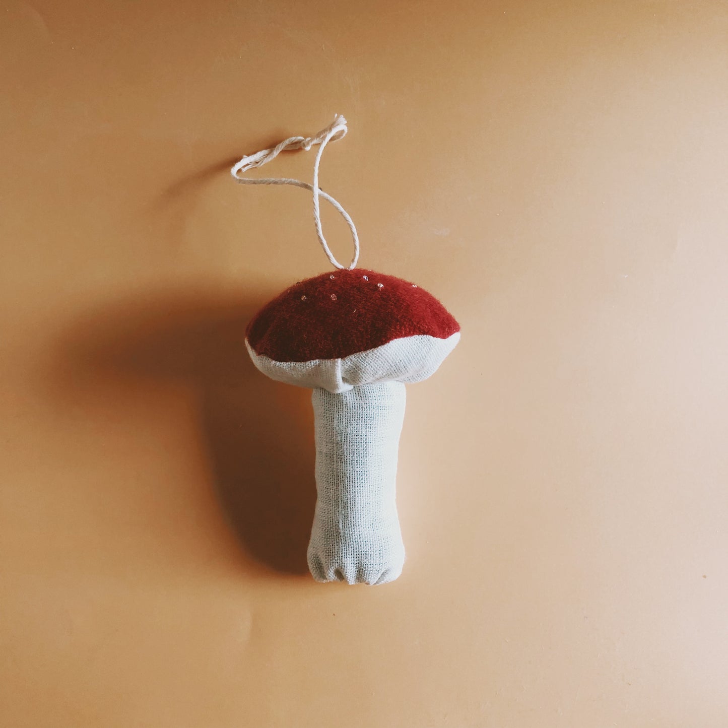 Wool & Linen Mushroom Ornament